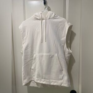 Athleta Magnolia White Sweatshirt Vest Hoodie